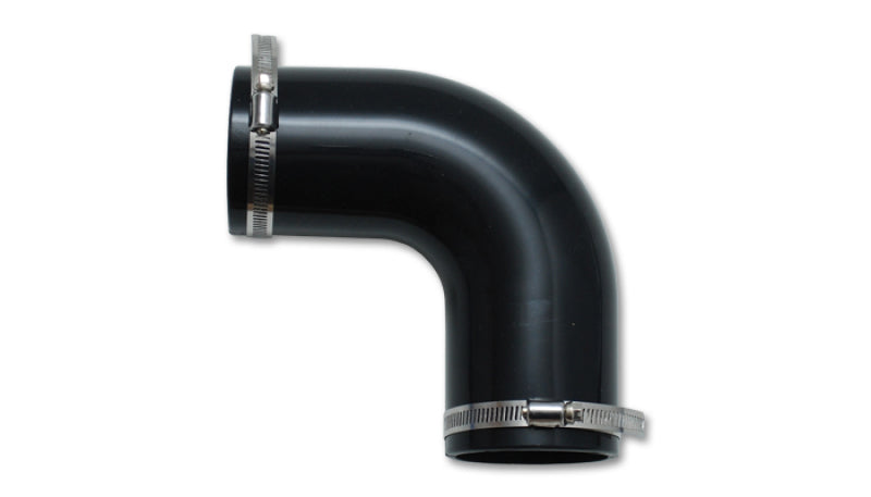 Vibrant Non Reinforced 90 deg Silicone Elbow 3.5in I.D. x 5in tall BLACK incl 2 SS Worm Gear Clamps | 12721