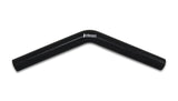 Vibrant 4 Ply Reinforced Silicone Elbow Connector - 1in ID x 8in Leg 45 Deg Elbow (BLACK) | 2968