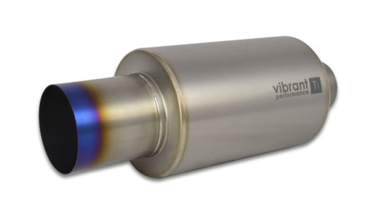 Vibrant Titanium Muffler w/Straight Cut Burnt Tip 3in. Inlet / 3in. Outlet | 17562