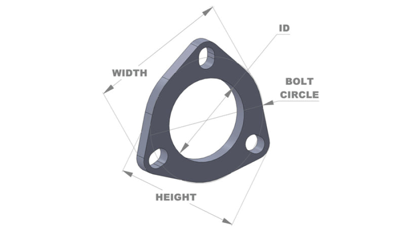 Vibrant 3-Bolt T304 SS Exhaust Flange (2.5in I.D.) | 1482S