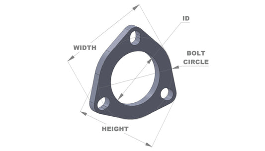 Vibrant 3-Bolt T304 SS Exhaust Flange (2.5in I.D.) | 1482S