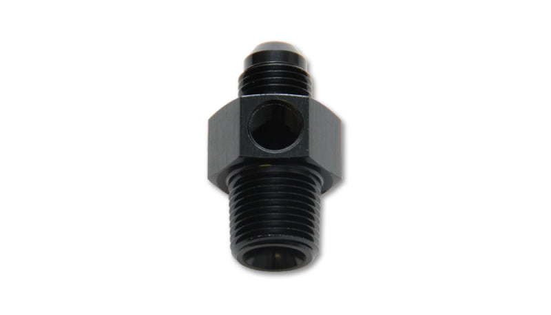 Vibrant -8AN Male to 3/8in NPT Male Union Adapter Fitting w/ 1/8in NPT Port | 16498