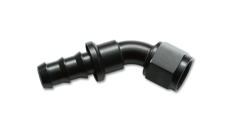 Vibrant -6AN Push-On 45 Deg Hose End Fitting - Aluminum | 22406