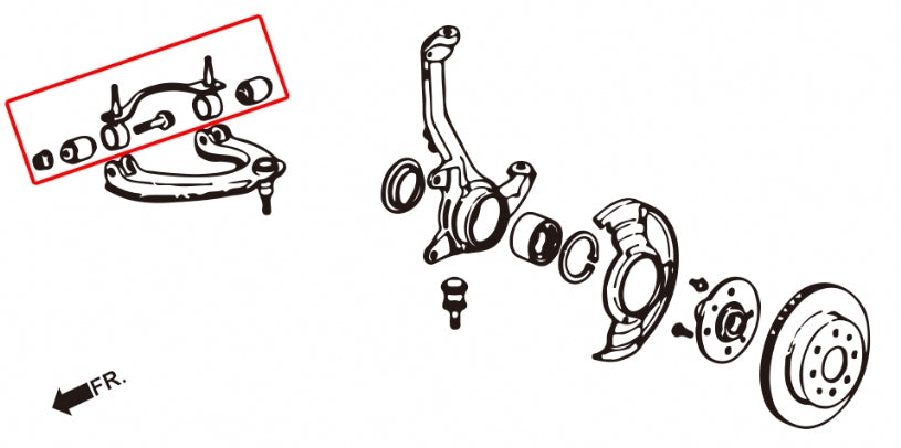 Pillow Ball Front Upper Control Arm Assembly - 6 pcs/set