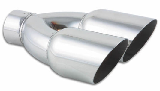 Vibrant Dual 3.5in Round SS Exhaust Tip (Single Wall Angle Cut) | 1333