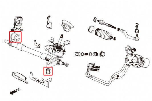 Reinforced Steering Rack Bushing - 3 pcs/set