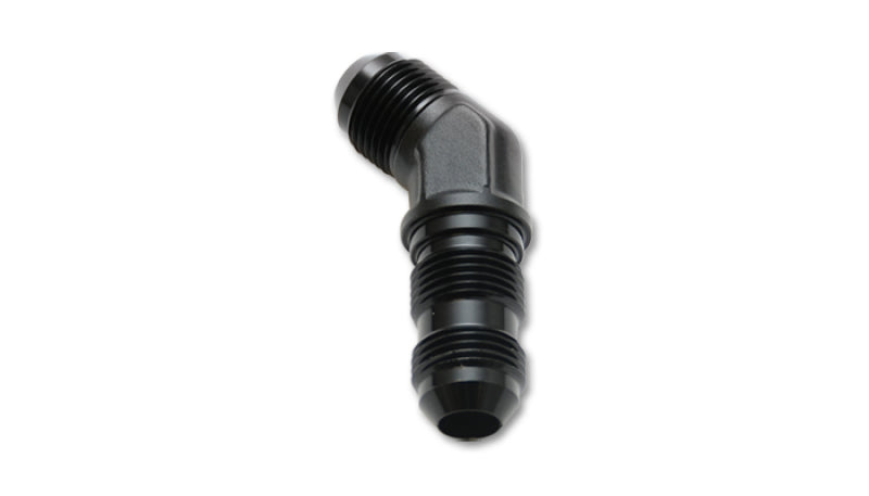 Vibrant -16AN Bulkhead Adapter 45 Deg Elbow Fitting - Anodized Black | 10606