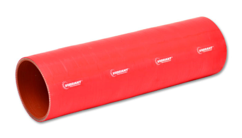 Vibrant 4 Ply Reinforced Silicone Straight Hose Coupling - 1.25in I.D. x 12in long (RED) | 27271R