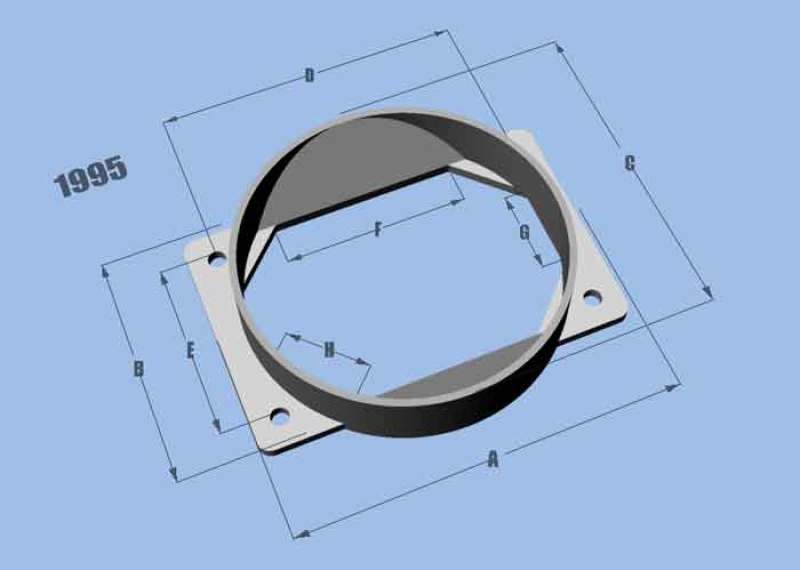 Vibrant MAF Sensor Adapter Plate for Mitsubishi applications use w/ 4.5in Inlet I.D. filters only | 1995