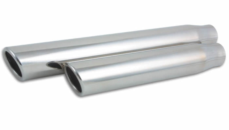 Vibrant 3.5in Round SS Truck/SUV Exh Tip (Single wall Angle Cut Rolled Edge) - 3in inlet 11in long | 1578