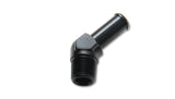 Vibrant 1/4 NPT to 3/8in Barb Straight Fitting 45 Deg Adapter - Aluminum | 11221