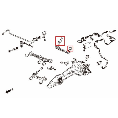 Hardened Rubber Rear Upper Arm Bushings - 4 pcs/set