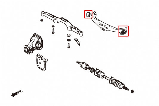 Hardened Rubber Rear Differential Support Arm Bushings - 2pcs/set