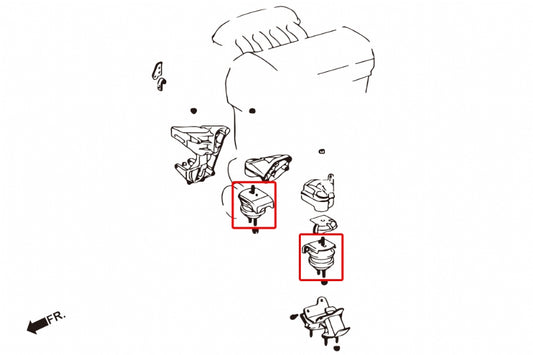 Hardened Rubber Engine Mount - 2 pcs/set (2.0L 1G-FE 4 cylinder) STREET version