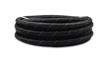 Vibrant -8 AN Two-Tone Black/Blue Nylon Braided Flex Hose (2 foot roll) | 11958B