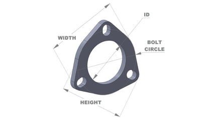 Vibrant 3-Bolt T304 SS Exhaust Flange (2.5in I.D.) | 1482S