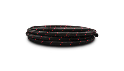 Vibrant -8 AN Two-Tone Black/Red Nylon Braided Flex Hose (10 foot roll) | 11968R