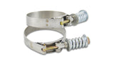 Vibrant SS T-Bolt Clamps Pack of 2 Size Range: 5.28in to 5.58in OD For use w/ 5in ID Coupling | 27850