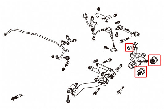 Hardened Rubber Rear Knuckle Bushing - 6 pcs/set