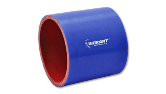 Vibrant 4 Ply Reinforced Silicone Straight Hose Coupling - 1.5in I.D. x 3in long (Blue) | 2702B
