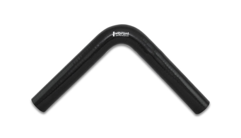 Vibrant 4 Ply Reinforced Silicone Elbow Connector - 1.25in ID x 8in Leg 90 Deg Elbow (BLACK) | 2919