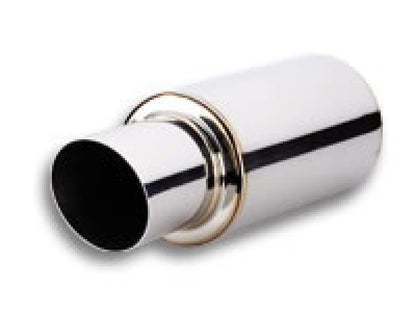 Vibrant TPV Turbo Round Muffler (17in Long) with 4in Round Tip Angle Cut - 3in inlet I.D. | 1061
