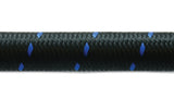 Vibrant -8 AN Two-Tone Black/Blue Nylon Braided Flex Hose (2 foot roll) | 11958B