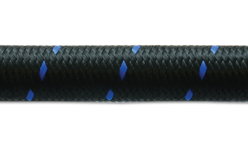 Vibrant -8 AN Two-Tone Black/Blue Nylon Braided Flex Hose (10 foot roll) | 11968B