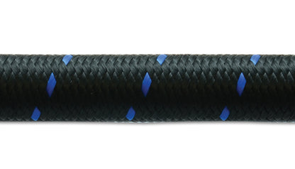 Vibrant -8 AN Two-Tone Black/Blue Nylon Braided Flex Hose (10 foot roll) | 11968B