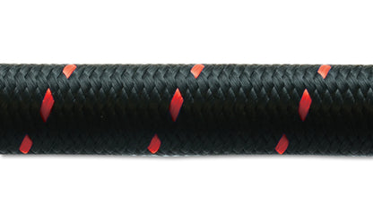 Vibrant -12 AN Two-Tone Black/Red Nylon Braided Flex Hose (2 foot roll) | 11962R