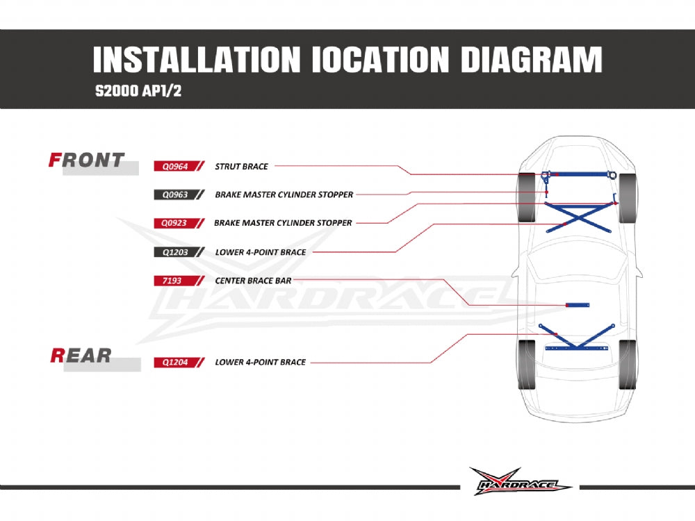 Front Strut Tower Brace - 1 pcs/set