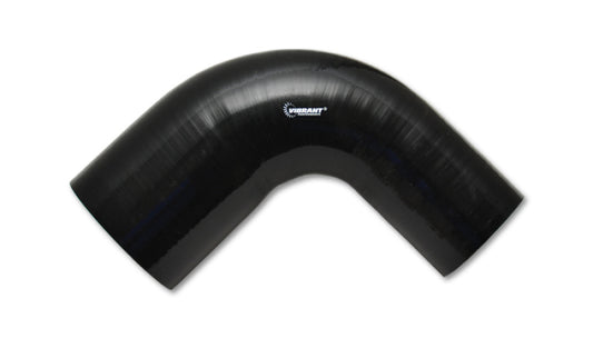 Vibrant 4 Ply Reinforced Silicone 90 degree Transition Elbow - 3in I.D. x 4in I.D. (BLACK) | 2785