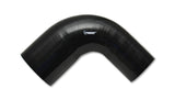 Vibrant 4 Ply Reinforced Silicone 90 degree Transition Elbow - 3in I.D. x 4in I.D. (BLACK) | 2785