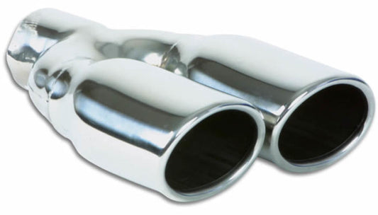 Vibrant Dual 3.25in x 2.75in Oval SS Exhaust Tip (Single Wall Angle Cut Rolled Edge) | 1335
