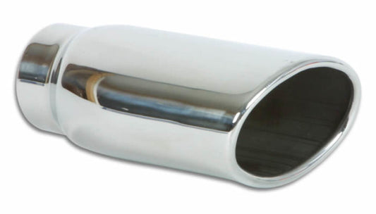 Vibrant 4.5in x 3in Oval SS Exhaust Tip (Single Wall Angle Cut Rolled Edge) | 1406