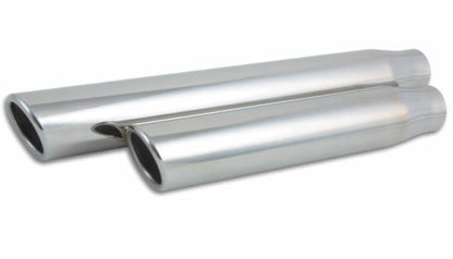 Vibrant 3.5in Round SS Truck/SUV Exh Tip (Single wall Angle Cut Rolled Edge) - 3in inlet 11in long | 1578