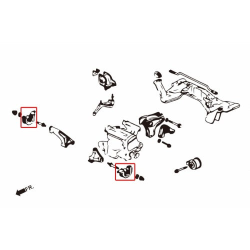 Hardened Rubber Front Lower Engine Mount - 2pcs/set - STREET VERSION