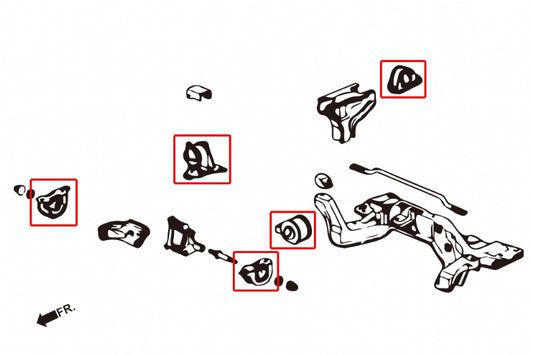 Hardened Rubber Motor Mounts - 5 pcs (for MT B16/B18 use - RACE VERSION)