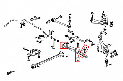 Hardened Rubber Rear Lower Arm Bushings - 6 pcs/set