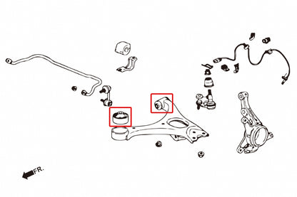 Hardened Rubber Front Lower Control Arm Bushings - 4 pcs/set