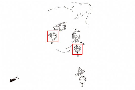 Hardened Rubber Engine Mount - 2 pcs/set (3.0L 6 cylinder)