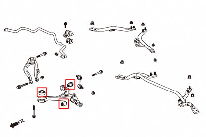 Pillow Ball Front Lower Arm Bushing Complete Set - 6pcs/set