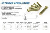 Extended Wheel Studs - 16 pcs/set
