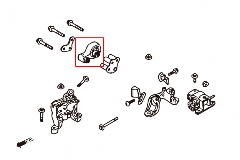 Hardened Rubber Rear Engine Mount - 1 pcs/set (2.0L & 2.5L only)