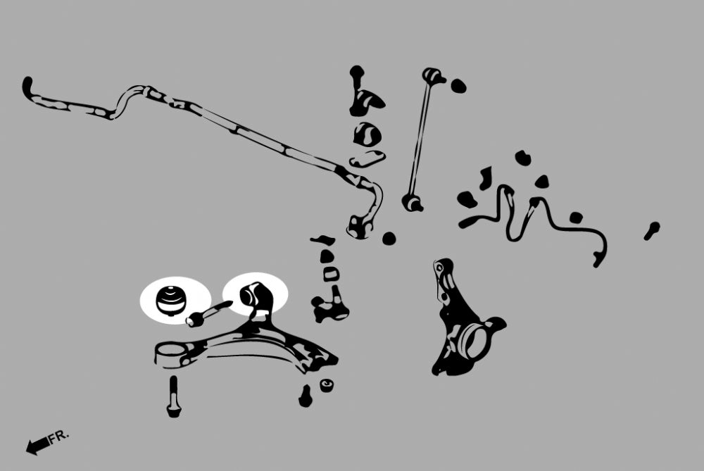 Hardened Rubber Front Lower Control Arm Bushings - 4 pcs/set (ONLY FITS 14-15 Si)